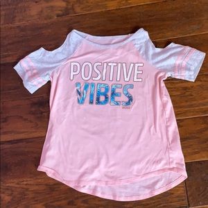 Justice: Pink Cold-Shoulder T-Shirt